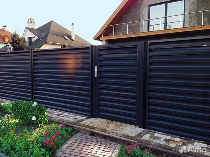 Современные металлические заборы Жалюзи
