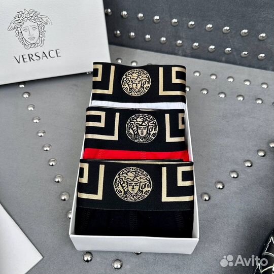 Трусы плавки мужские Versace черные белые красные