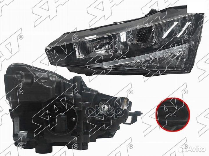 Фара skoda rapid 20- LH LED ST6651144L Sat