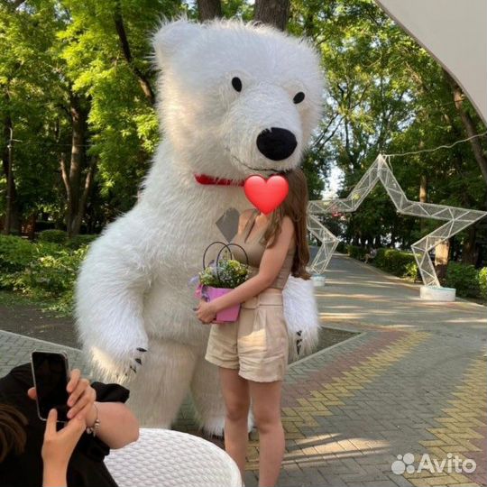 Белый мишка/Поздравление/Ростовая кукла