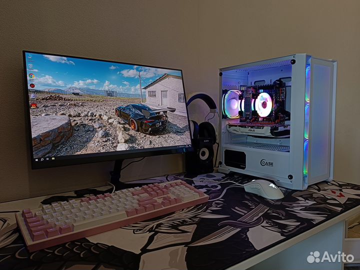 Белый игровой компьютер 12ядер/1070/16гб/ssd 500gb