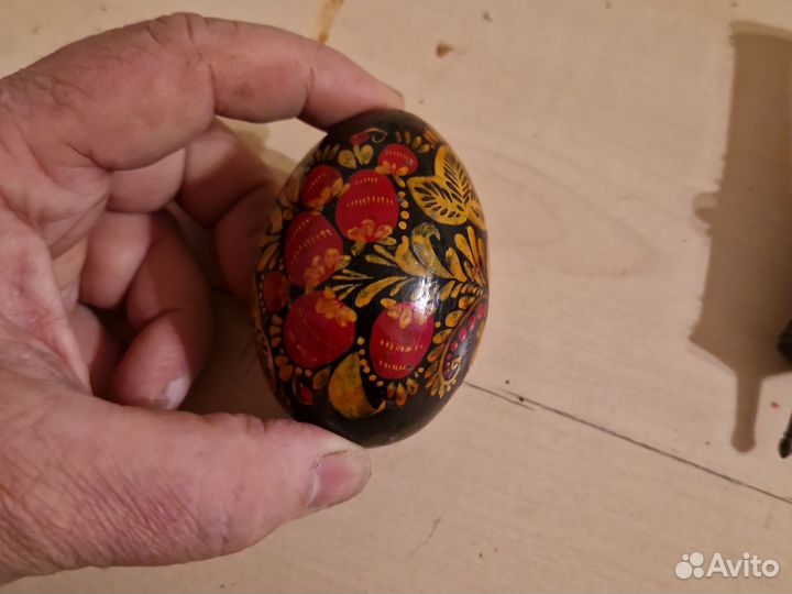 Яйцо деревянное винтаж