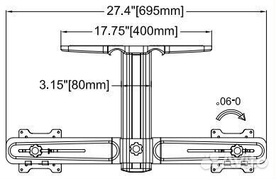 Подставка Wize DSH2 чёрн. двойная настольная бок о