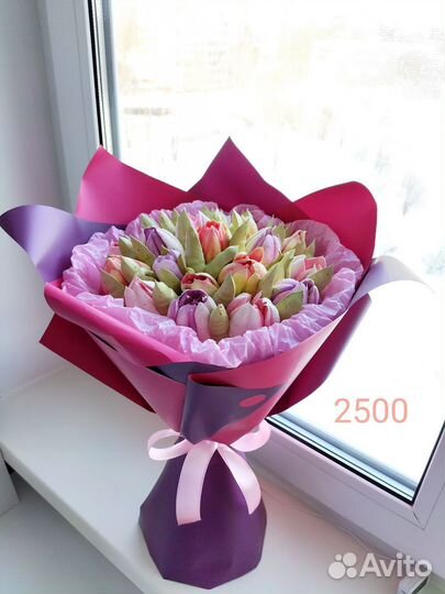 Букет из зефира, цветы из зефира ручной работы