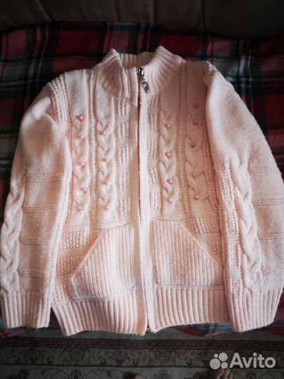 Теплая кофта для девочки, р. 128