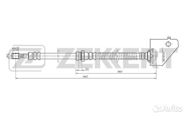 Шланг тормозной Zekkert BS9206