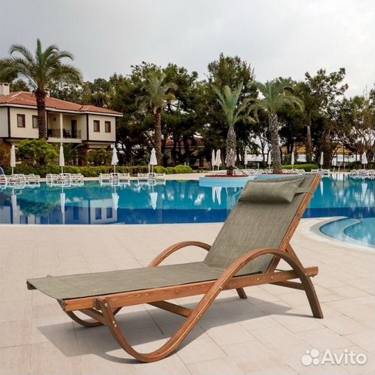 Шезлонг лежак из сибирской лиственницы