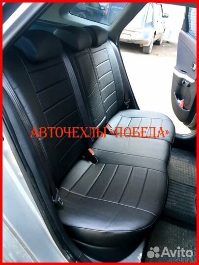 Чехлы Kia Ceed 3 из экокожи чёрные Классика