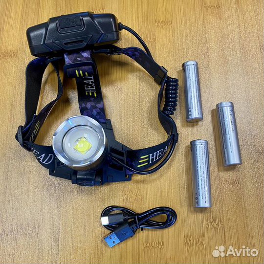 Налобный фонарь 3 аккумулятора