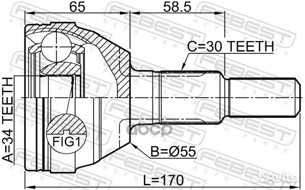 Шрус наружный 34X55X30 1810ANT Febest