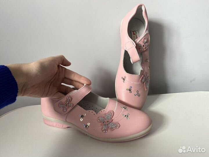 Туфли сандали для девочки кожа 35 36 розовые новые