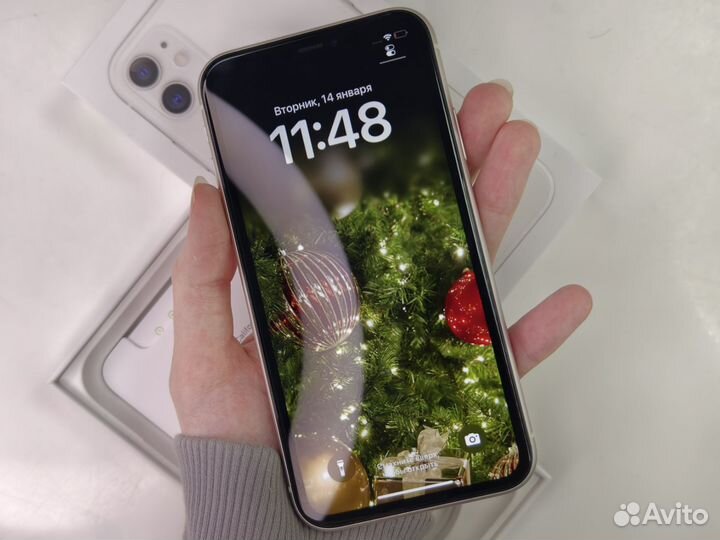 С коробкой) iPhone 11 128Gb White Sim+Esim