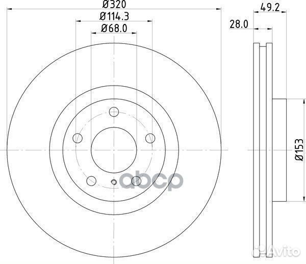 Диск тормозной передний Infiniti, Nissan EX, G