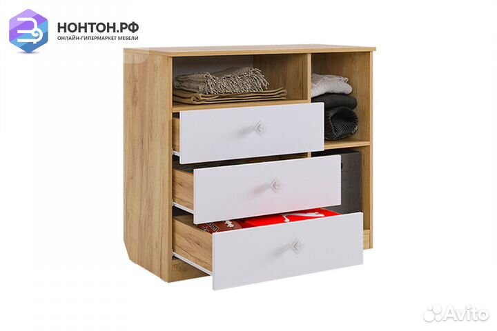 Комод Форсаж дуб крафт золотой / белый