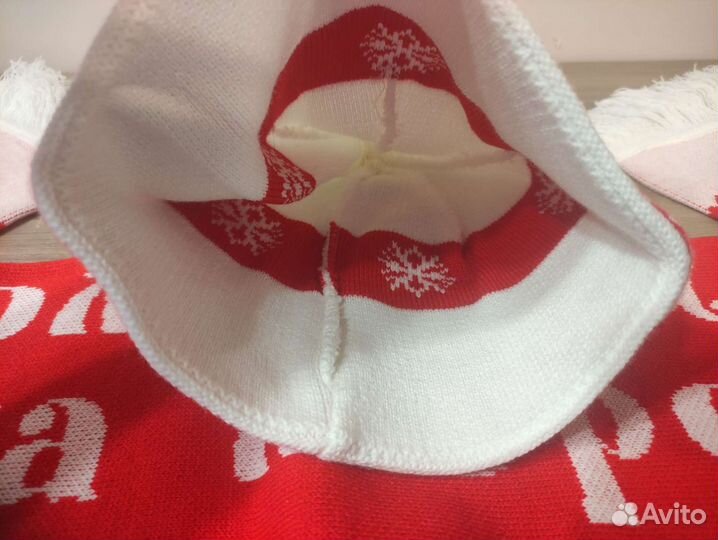 Шапка и шарф к новому году Помощник Деда Мороза