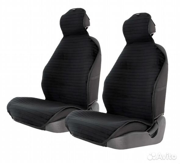 Накидки на сиденья велюр две штуки черн.черн