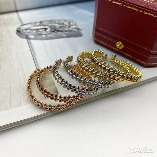 Серьги золотые Cartier