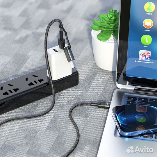 Кабель 2-в-1 Type-C на Type-C / USB “U106 Moulder”