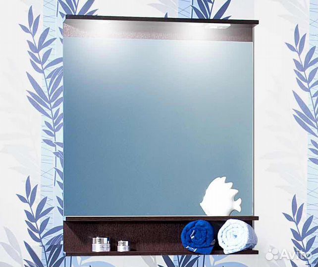 Зеркало с подсветкой и полками