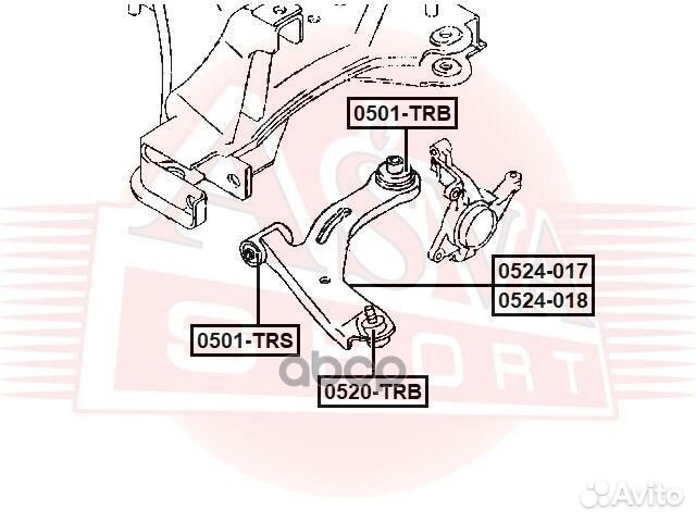 Сайленблок переднего рычага задний 0501TRB asva