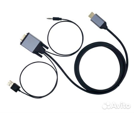 Кабель hdmi VGA Pro 1.8 м для монитора, со звуком