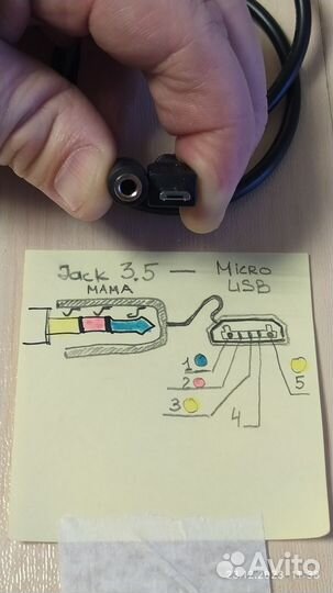 Кабель jack 3.5 - micro USB