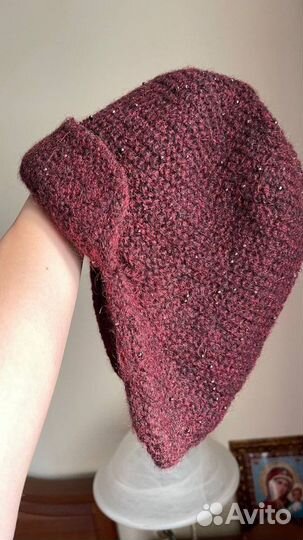 Вязанная шапка-ушанка женская новая La Planda