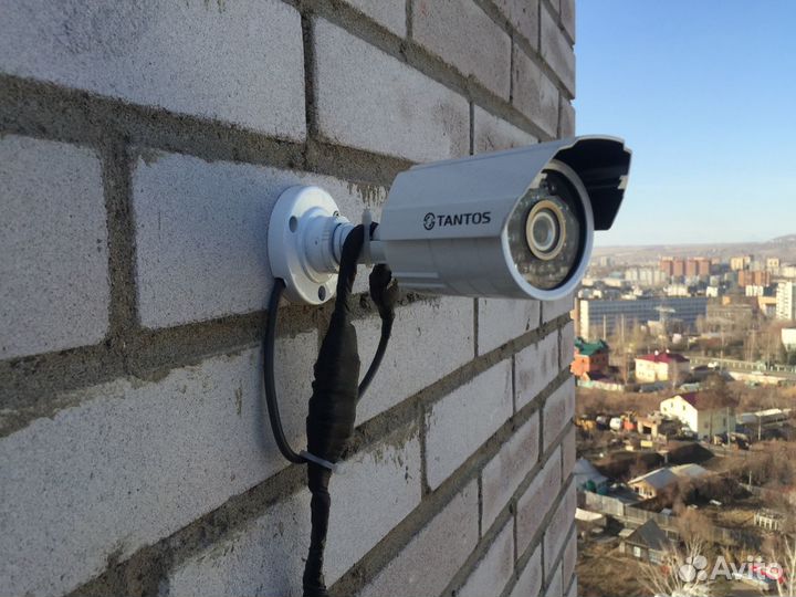 Монтаж электропривода на ворота, видеонаблюдение