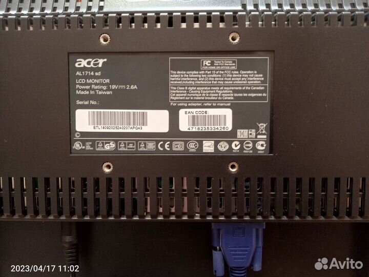 Монитор Acer AL1714 sd