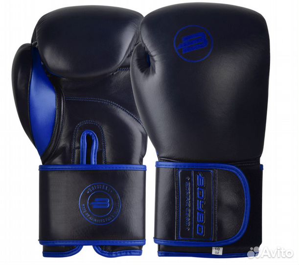 Перчатки для бокса BoyBo Rage синие кожа (10 oz)