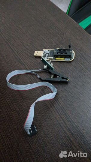 Программатор CH341 + тестовый зажим (прищепка)