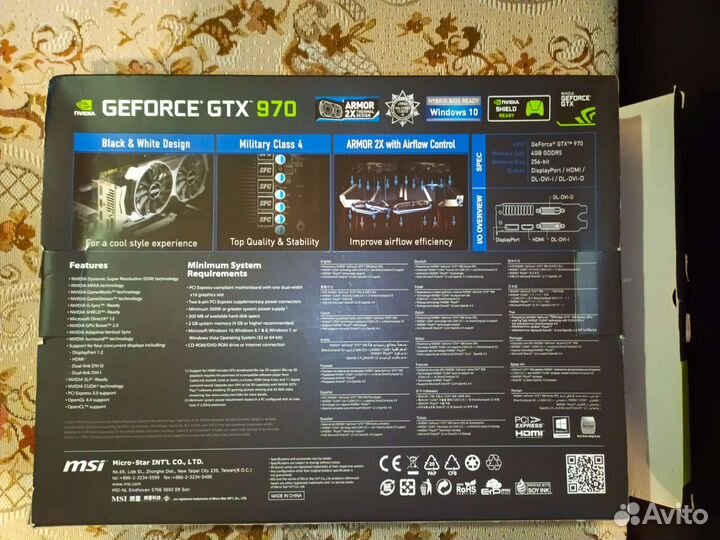 Видеокарта msi geforce gtx 970 OC tiger 4g