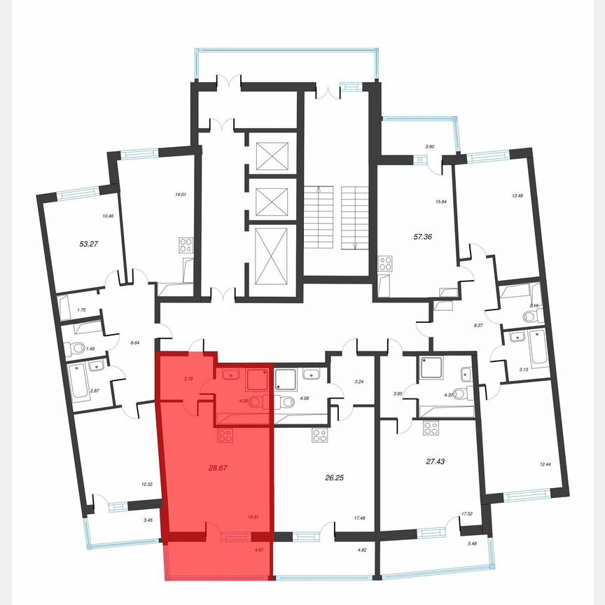 Квартира-студия, 32,2 м², 15/22 эт.