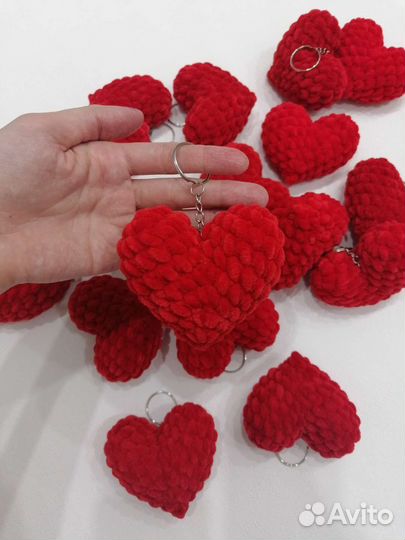 Мягкая игрушка-брелок сердце, ручная работа