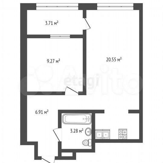 1-к. квартира, 40,2 м², 4/18 эт.
