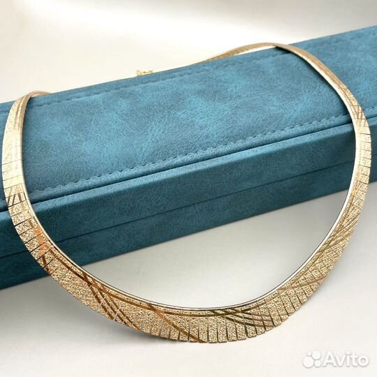 Золотое ожерелье Клеопатра алмазная грань