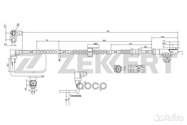 Датчик ABS передн. Opel Meriva B 10- se-6123