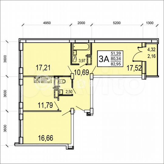 3-к. квартира, 83 м², 18/20 эт.