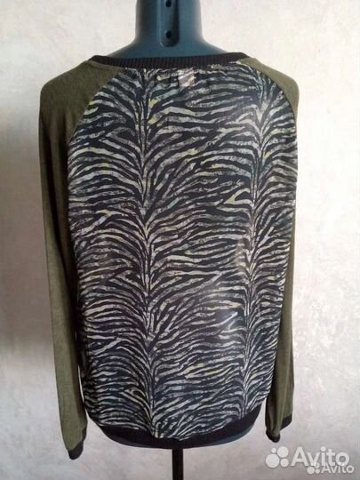 Лонгслив прозрачный с принтом зебра 46 sOliver