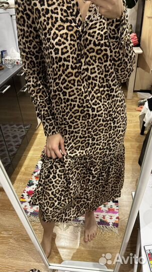 Платье hm леопардовое