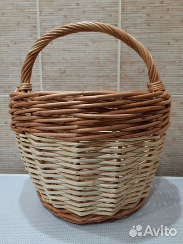 Корзина плетеная, из ивы, круглая, большая, 10 л