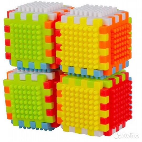 Развивающие кубики-конструктор с шипами