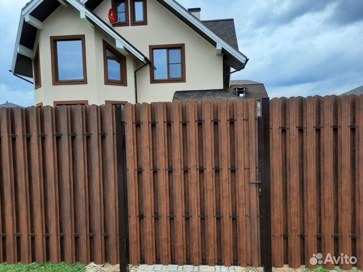 Забор с воротами и калиткой под ключ