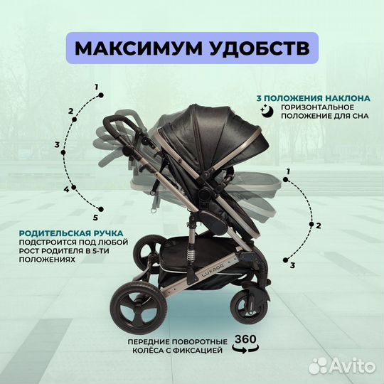 Коляска 2в1 Luxmom 555 / 510