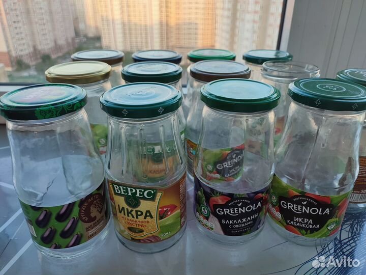 Стеклянные банки V разный, цена разная за 1шт