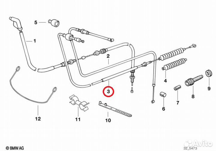 Трос сцепления BMW R1100GS/RT/RS/R
