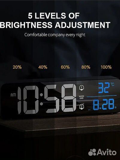 Цифровые светодиодные часы аккум. 2400 mAh (новые)