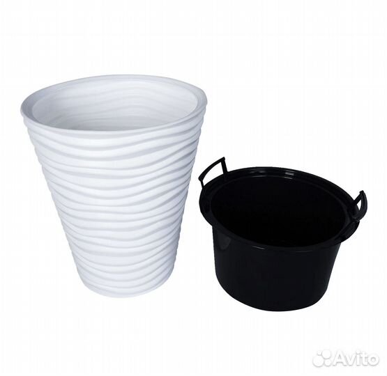 Кашпо Idea Дюна 34 h38.5 см v19.5 л пластик белый