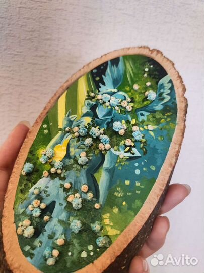 Картина маслом миниатюра на дереве 