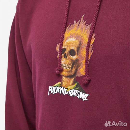 Fucking Awesome M flame skull hoodie худи